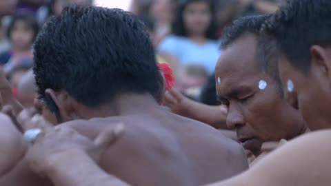 Men Performing a Traditional Kecak Chant