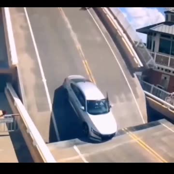 Car crash on bridge