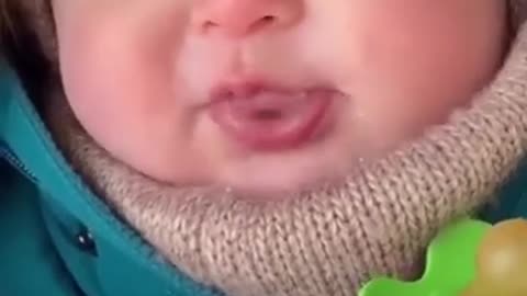 cute baby talking funny