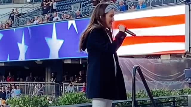 Entire Stadium Sings National Anthem After Singer Has Mic Troubles #Shorts