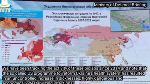 Briefing del Ministero della Difesa Russo sui laboratori biologici finanziati dagli Stati Uniti in Ucraina.