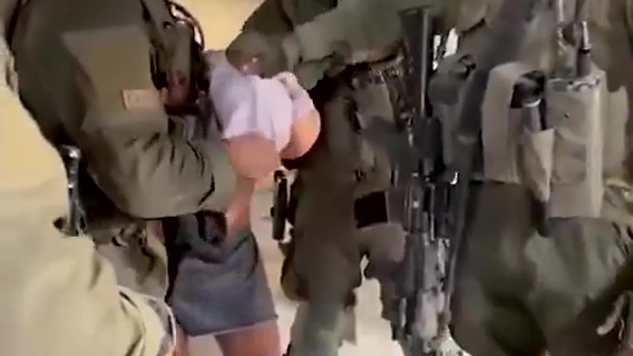 Jewish IOF soldiers strip and abuse a female Palestinian