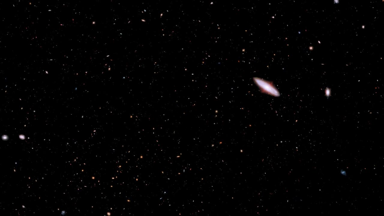 Flight through distant galaxies