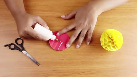 Paper Crafts: How to make a Paper Honeycomb Ball DIY 2017