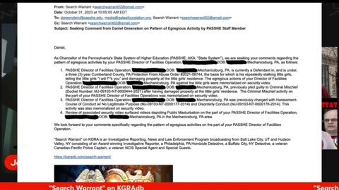 "Search Warrant" on KGRA - #WEF #BillGates #Pennsylvania #HigherEd #Egregious Activities of Staff
