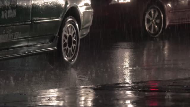 rainy street at night