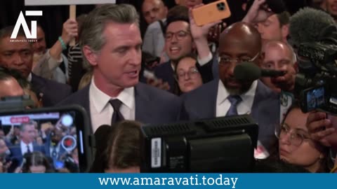 Gov Newsom Defends Biden Against Trump's False Attacks | Amaravati Today