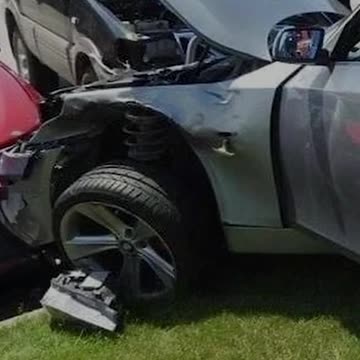 DISRACTED BMW DRIVER CAUSES SCARY CRASHES