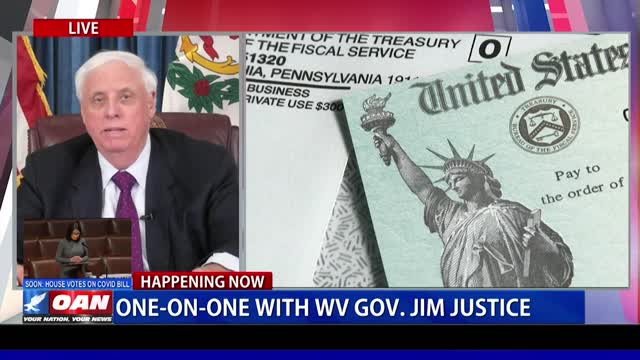 W. Va. Gov. Jim Justice criticizes Sen. Manchin provision in COVID relief bill.