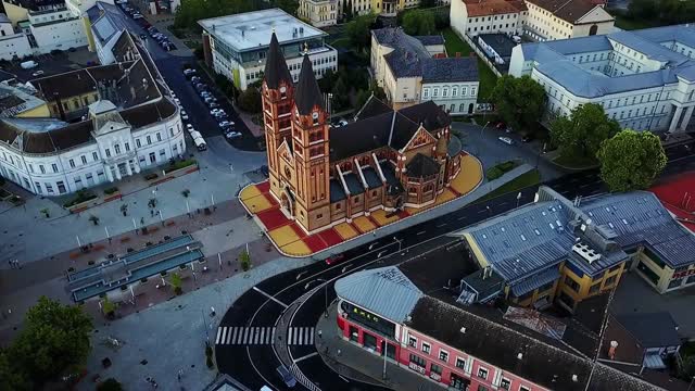 Temple aerial video in sky