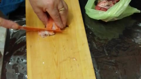 Cooking delicious fish.