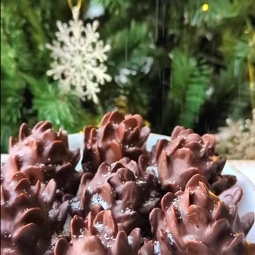 HEALTHY CHOCOLATE ALMOND PINECONES - RECIPE IN DESCRIPTION