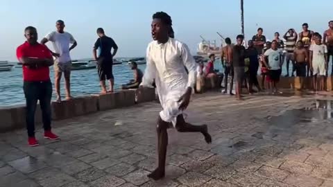 jumping into the water 😂😂