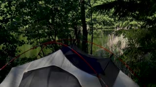 A Shadow of a Male Person on a Tent