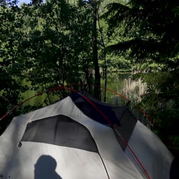 A Shadow of a Male Person on a Tent