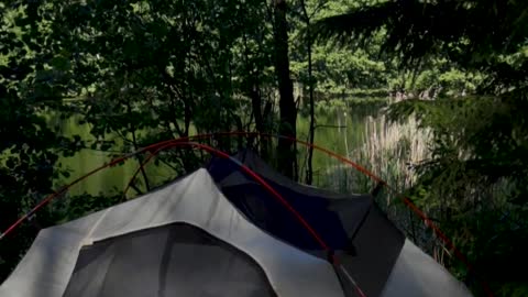 A Shadow of a Male Person on a Tent