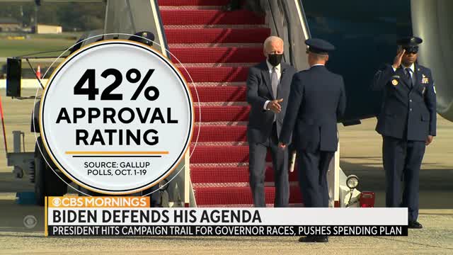 Biden approval ratings hit new low as Democrats' spending fight drags on