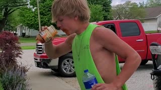 Daring Dude Chugs Whole Bottle of Hot Sauce