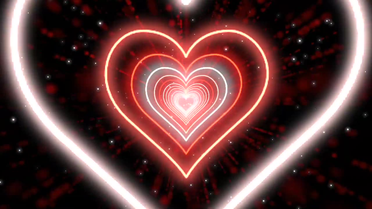 236. Heart Tunnel❤️Heart Background Neon HeartHeart