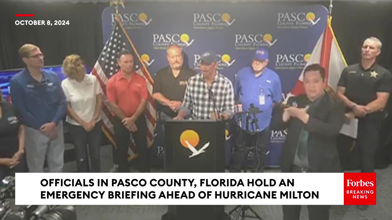 JUST IN- Pasco County, FL Officials Hold An Emergency Operations Briefing Ahead Of Hurricane Milton