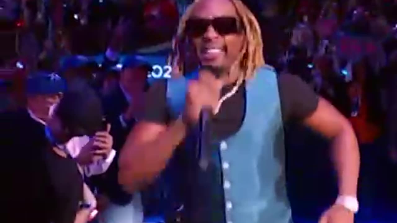 Rapper and music producer Lil Jon performed briefly during night two of the Democratic