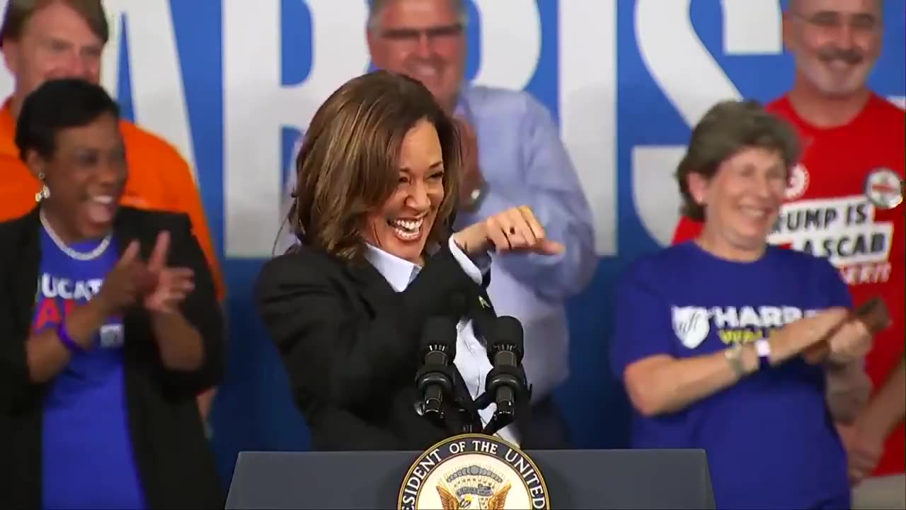 Cringe Kamala: Let's just get through the next 64 days, how about that!? HA HA HA HA HA!"