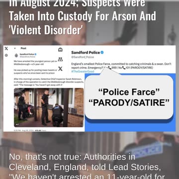 Fact Check: UK Police Did NOT Arrest 11-Year-Old For 'Mean Tweets' -- Arson, Violent Disorder