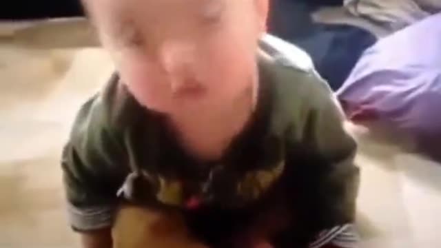 Sweet baby trying not fall in sleep-Funny baby