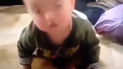 Sweet baby trying not fall in sleep-Funny baby