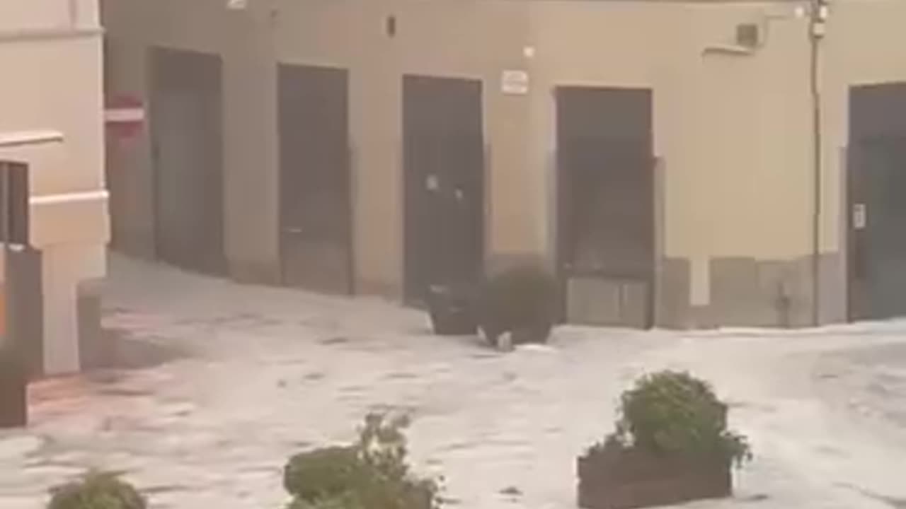 Heavy floods and hailstone in Borgosesia of Vercelli province, Italy (07/08/2024)