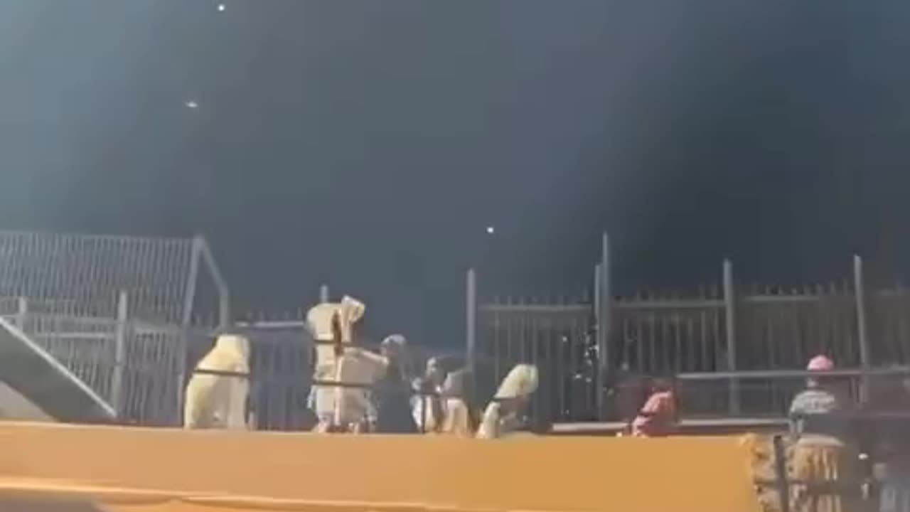The moment settlers flee to shelters following the rocket barrage