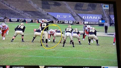 Nebraska's Ben Stille getting in the backfield against Purdue