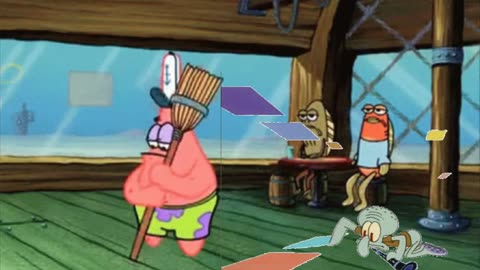 Squidward Is Playing With Tiles While Patrick Cleans The Floor 🧼