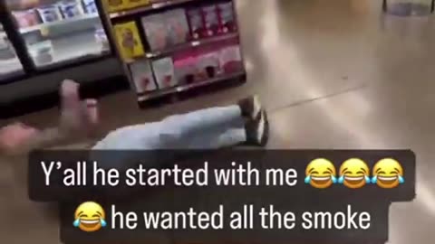 Old Man KO'd In Grocery Store