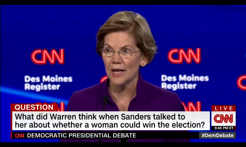 CNN debate moderator tries to help Elizabeth Warren