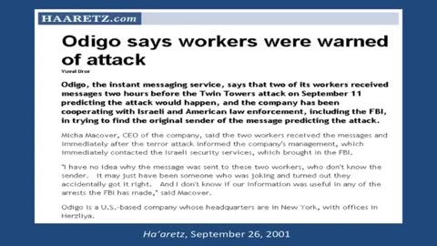 4,000 Jews did NOT go to work on 911 to the World Trade Center or Pentagon