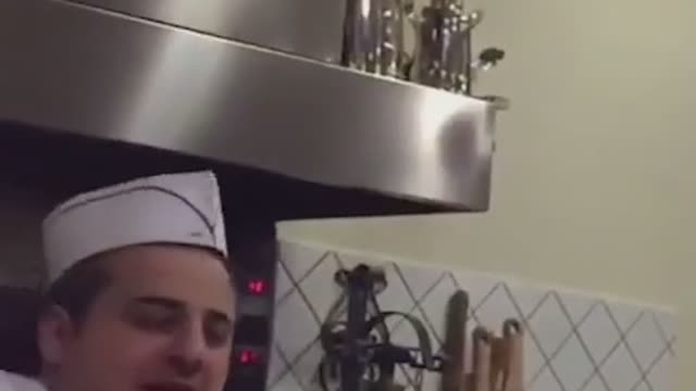 French chef making bread
