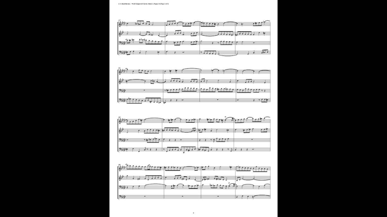 J.S. Bach - Well-Tempered Clavier: Part 1 - Fugue 14 (Woodwind Quartet)