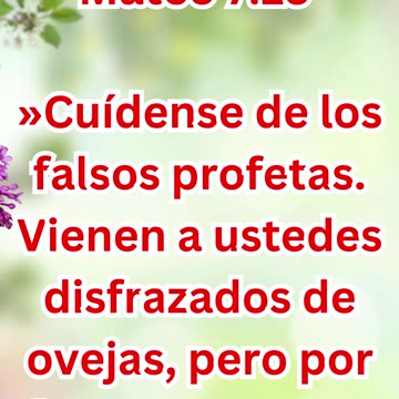 "Cuidado con los falsos profetas" Mateo 7:15-16.
