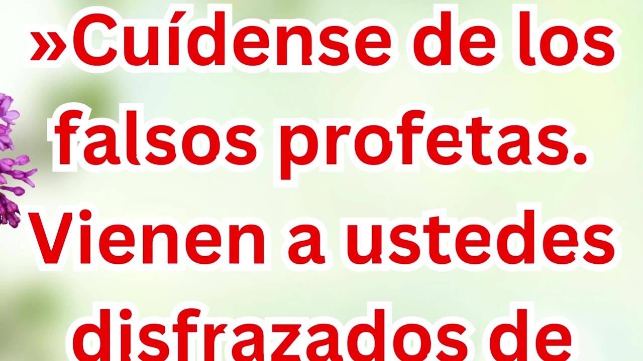 "Cuidado con los falsos profetas" Mateo 7:15-16.