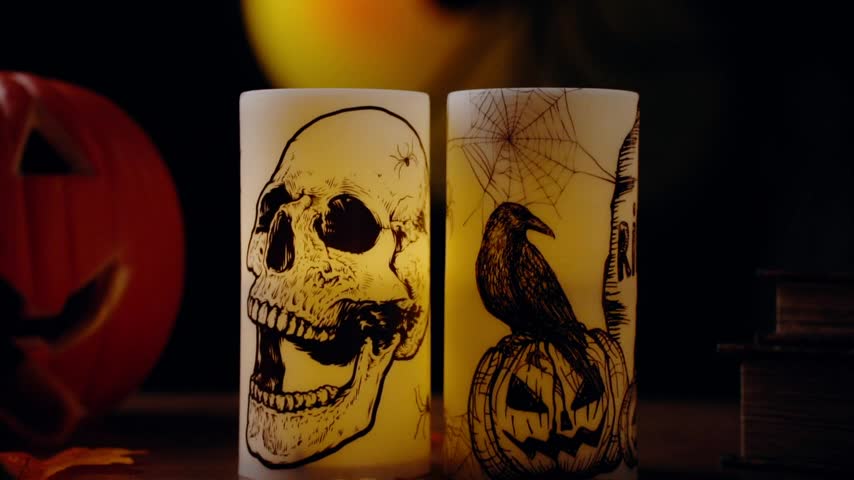 Flameless Halloween Horror Decor Candles