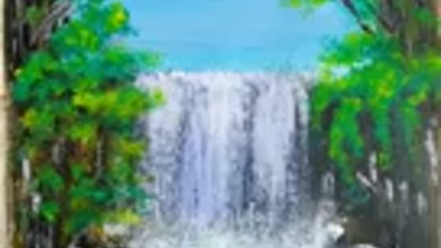 Waterfall painting/simple Acrylic Art