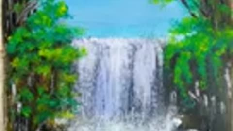 Waterfall painting/simple Acrylic Art