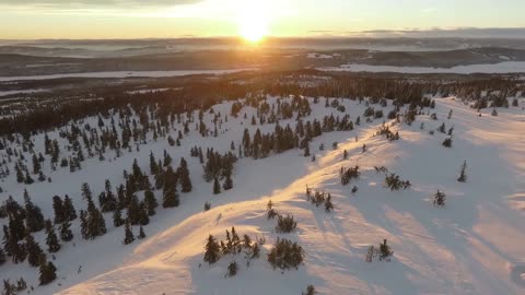 Snow-filled mountains