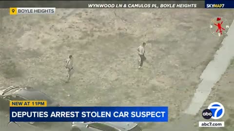 Stolen car suspect tackled at end of chase in Boyle Heights