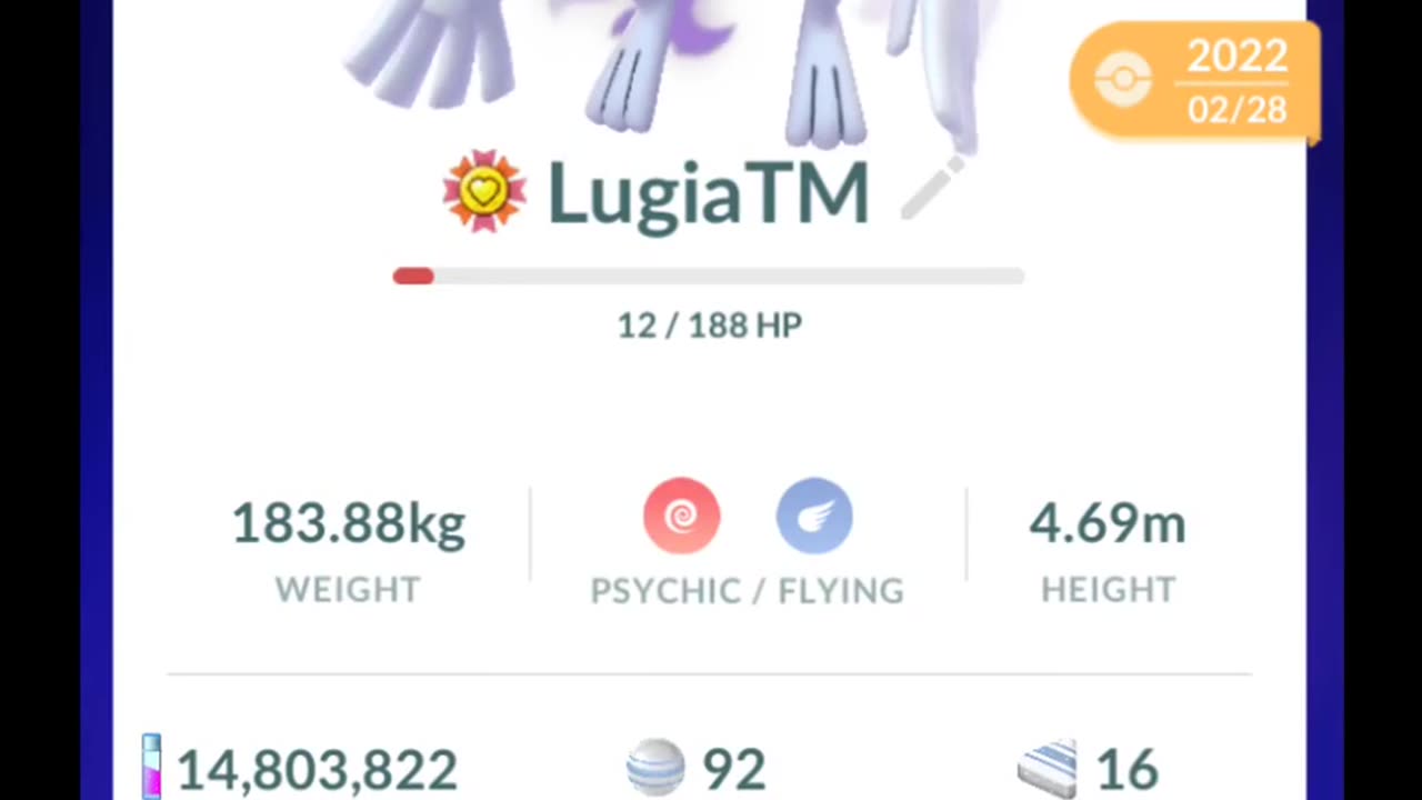 Pokémon GO-Unlocking Shadow Lugia's Second Move