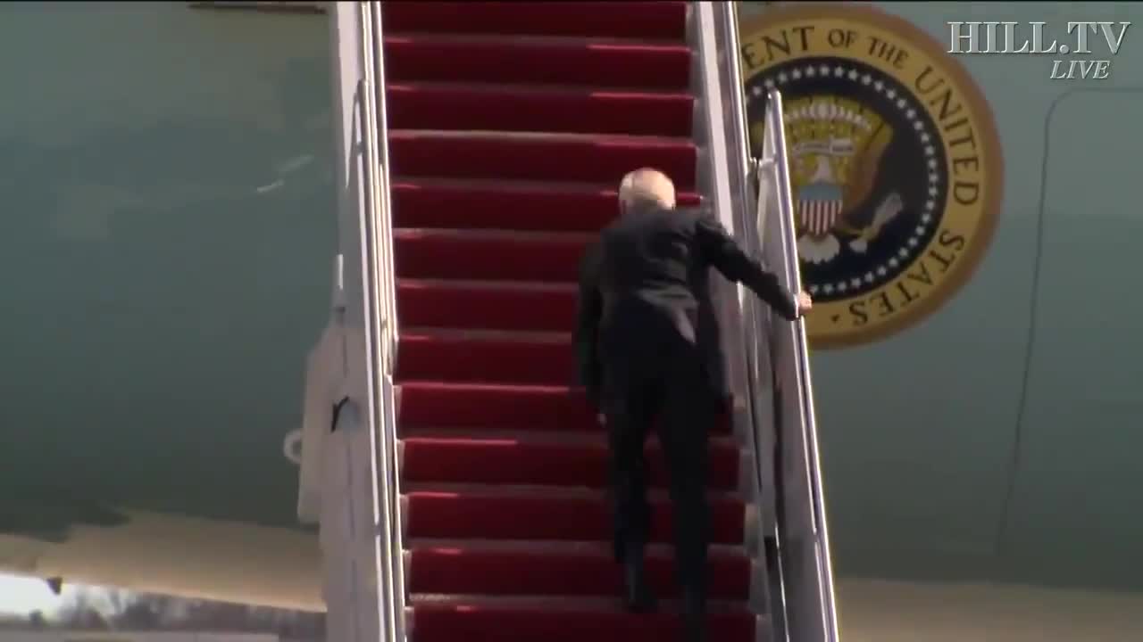 Biden Trips Going into Air Force One