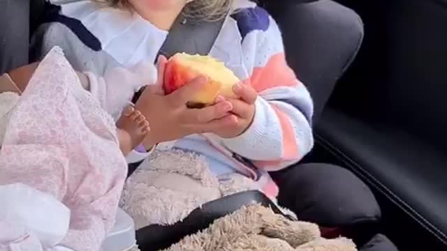 Little girl eating food and sleeping at same time 😂 #funnyvideo