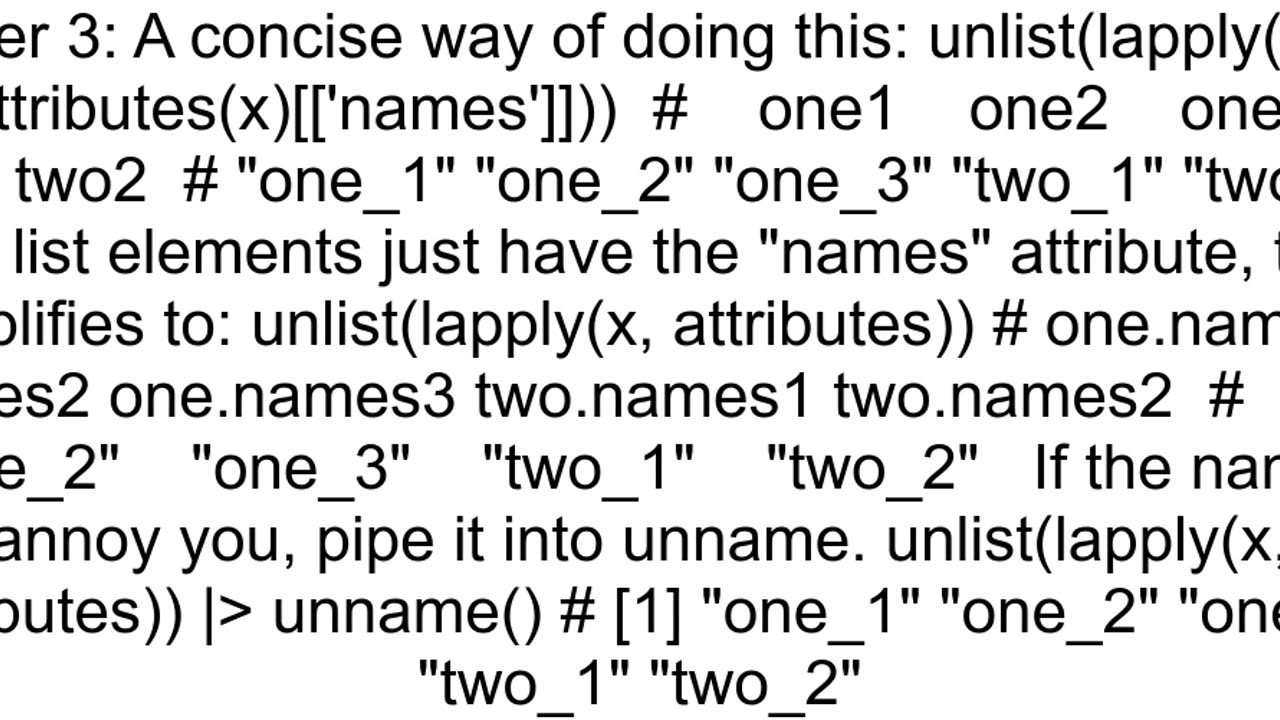 Extract names of second given level of nested list in R