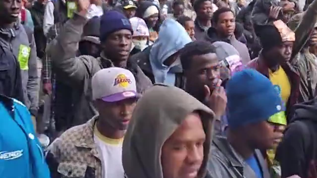 Illegal Africans protesting in Paris. " We wont go!"